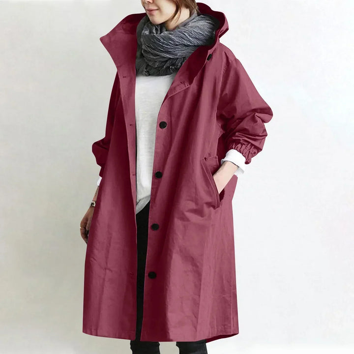 Catherine – Hooded Long Relaxed Trench Coat