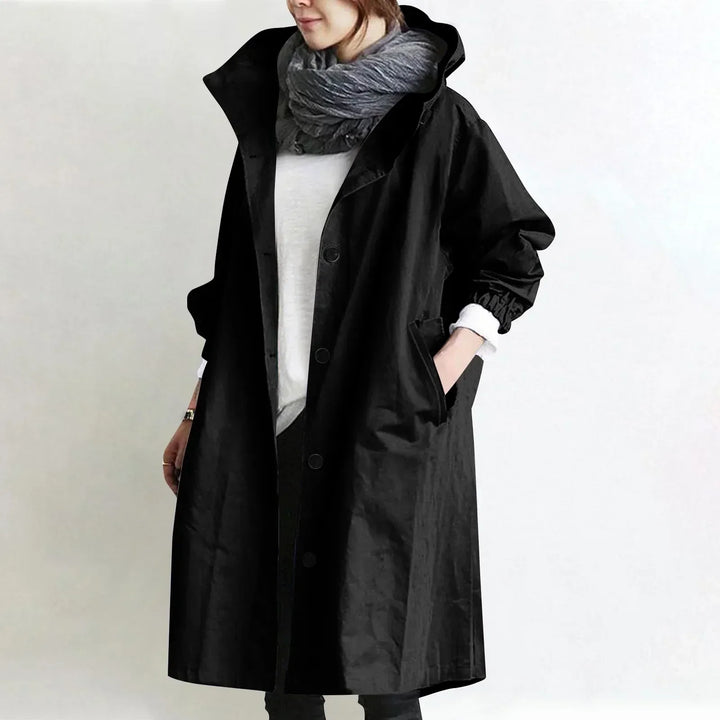Catherine – Hooded Long Relaxed Trench Coat
