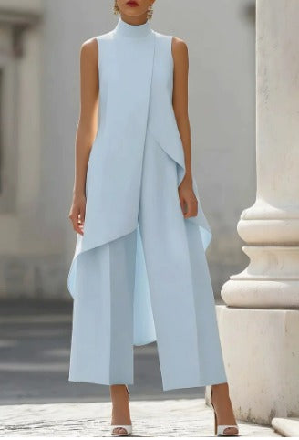 Edwina – Sleeveless High-Neck Wide-Leg Set
