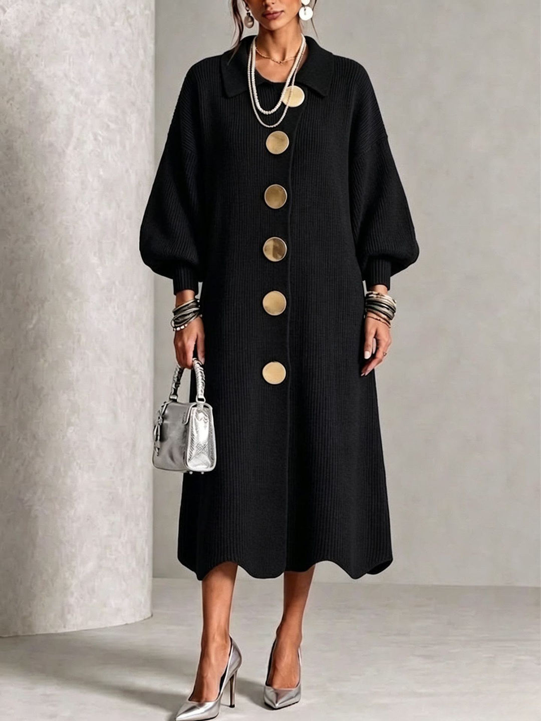 Lettie – Knit Button-Down Midi Dress