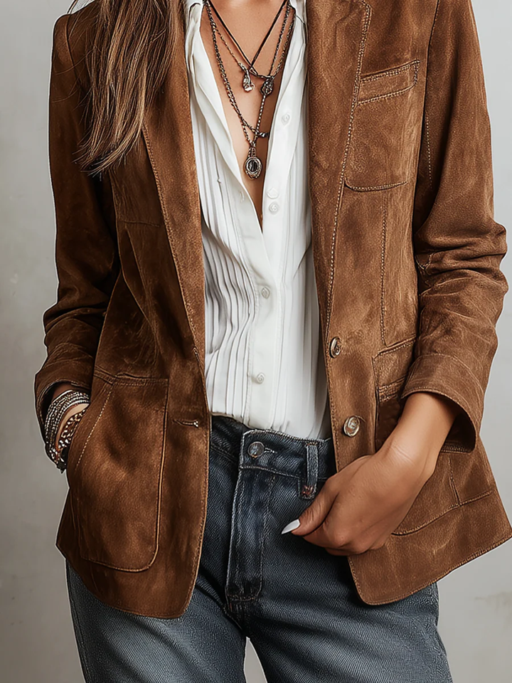 Vera – Tailored Suede-Look Everyday Blazer