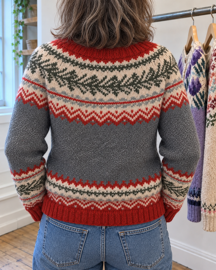 Imogen – Fair Isle Knit Button-Up Cardigan