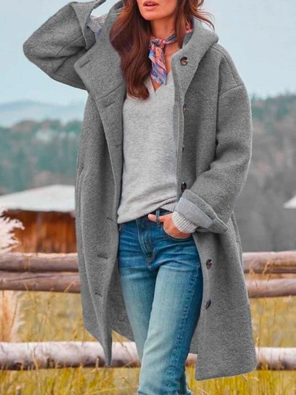 Paulina – Hooded Button-Up Longline Coat