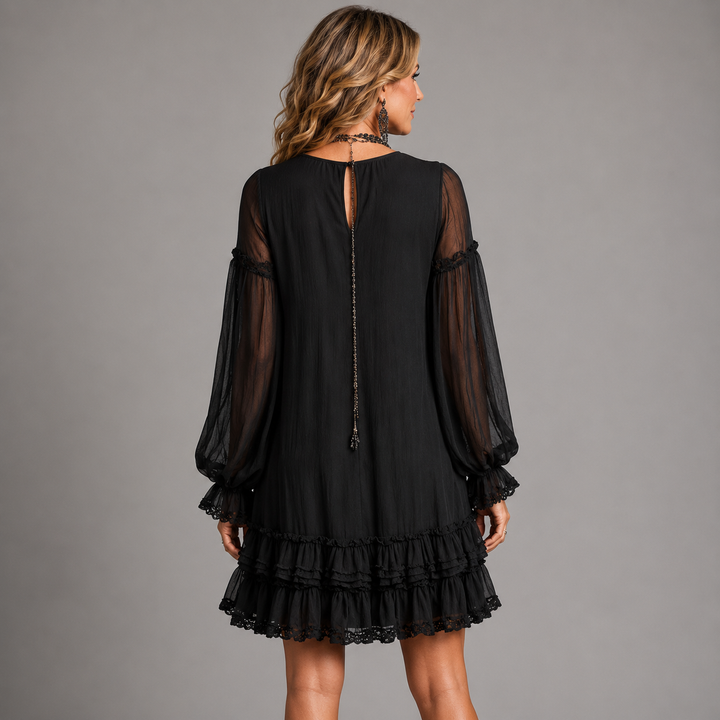 Eilidh – Ruffle Chiffon-Look Mini Dress