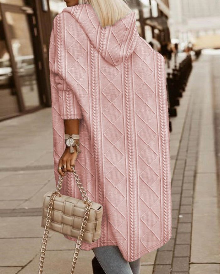 Brenda – Long Hooded Knit Cardigan
