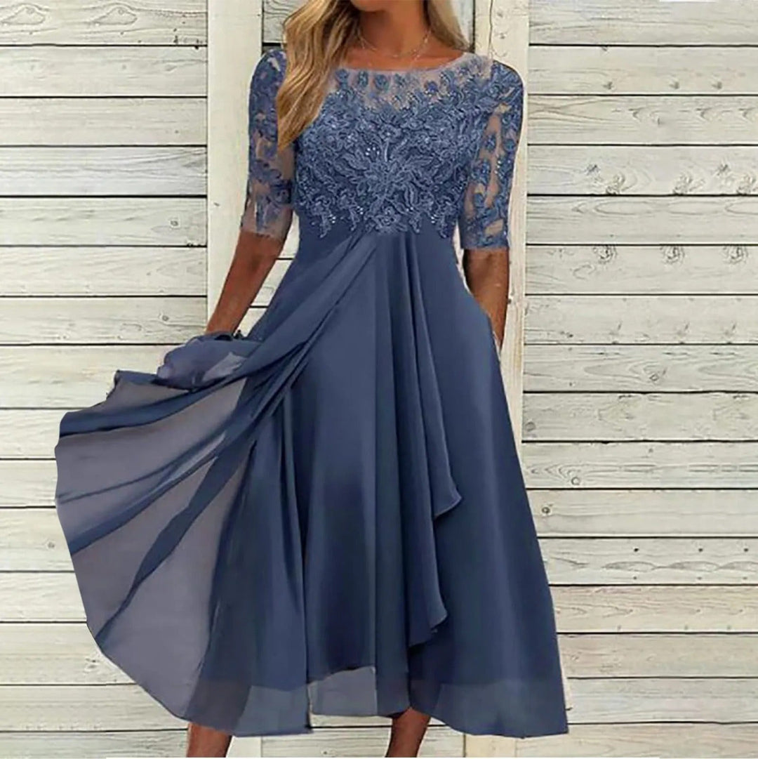 Zinnia | Elegant Lace Midi Dress