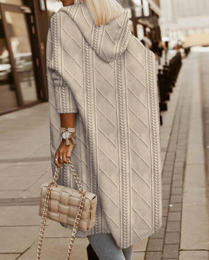 Brenda – Long Hooded Knit Cardigan