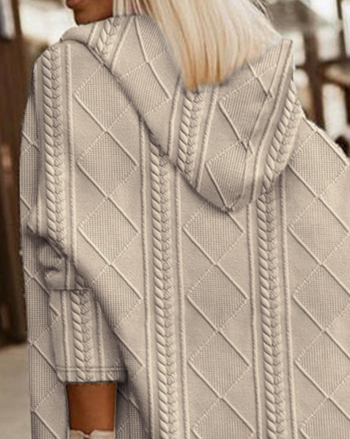 Brenda – Long Hooded Knit Cardigan