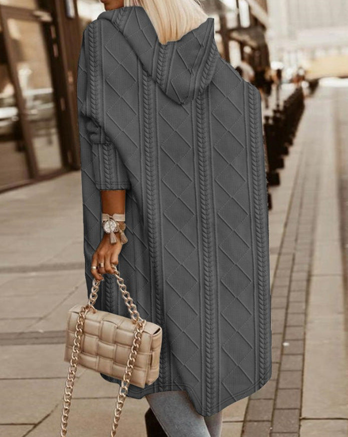Brenda – Long Hooded Knit Cardigan