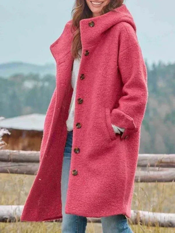 Paulina – Hooded Button-Up Longline Coat