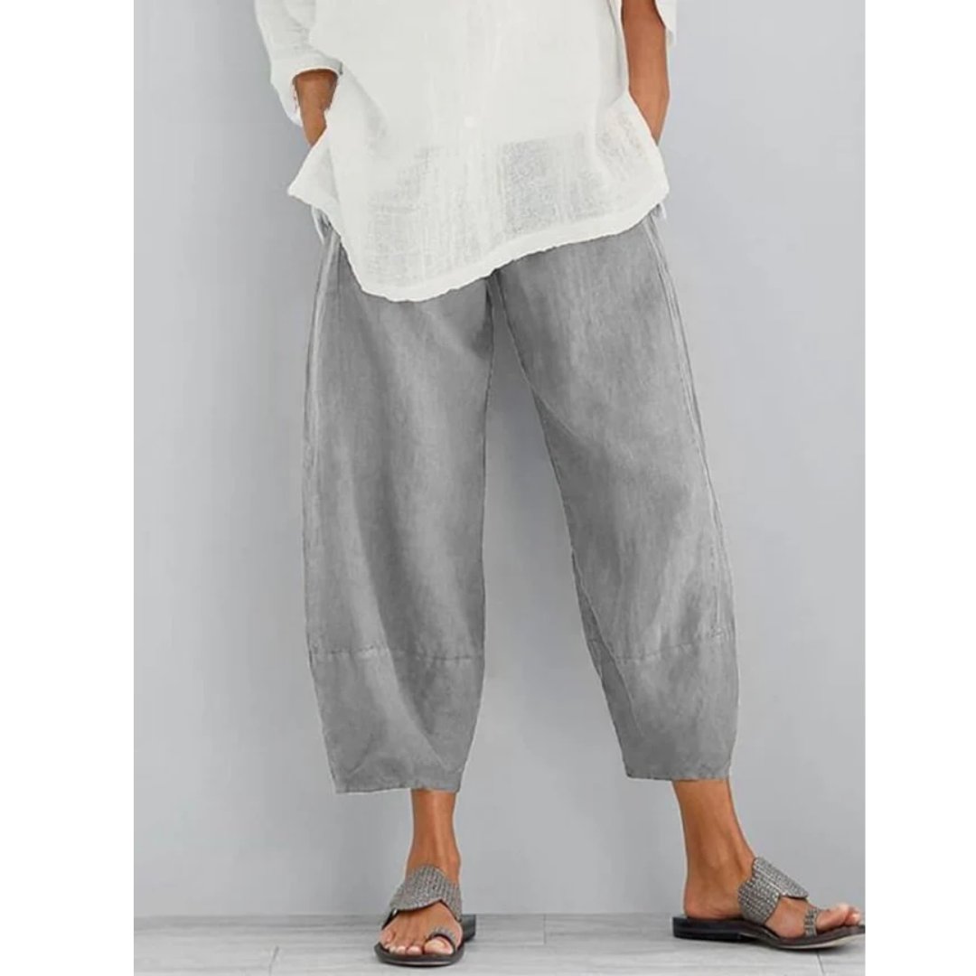 Eilidh – Cropped Lantern-Leg Trousers