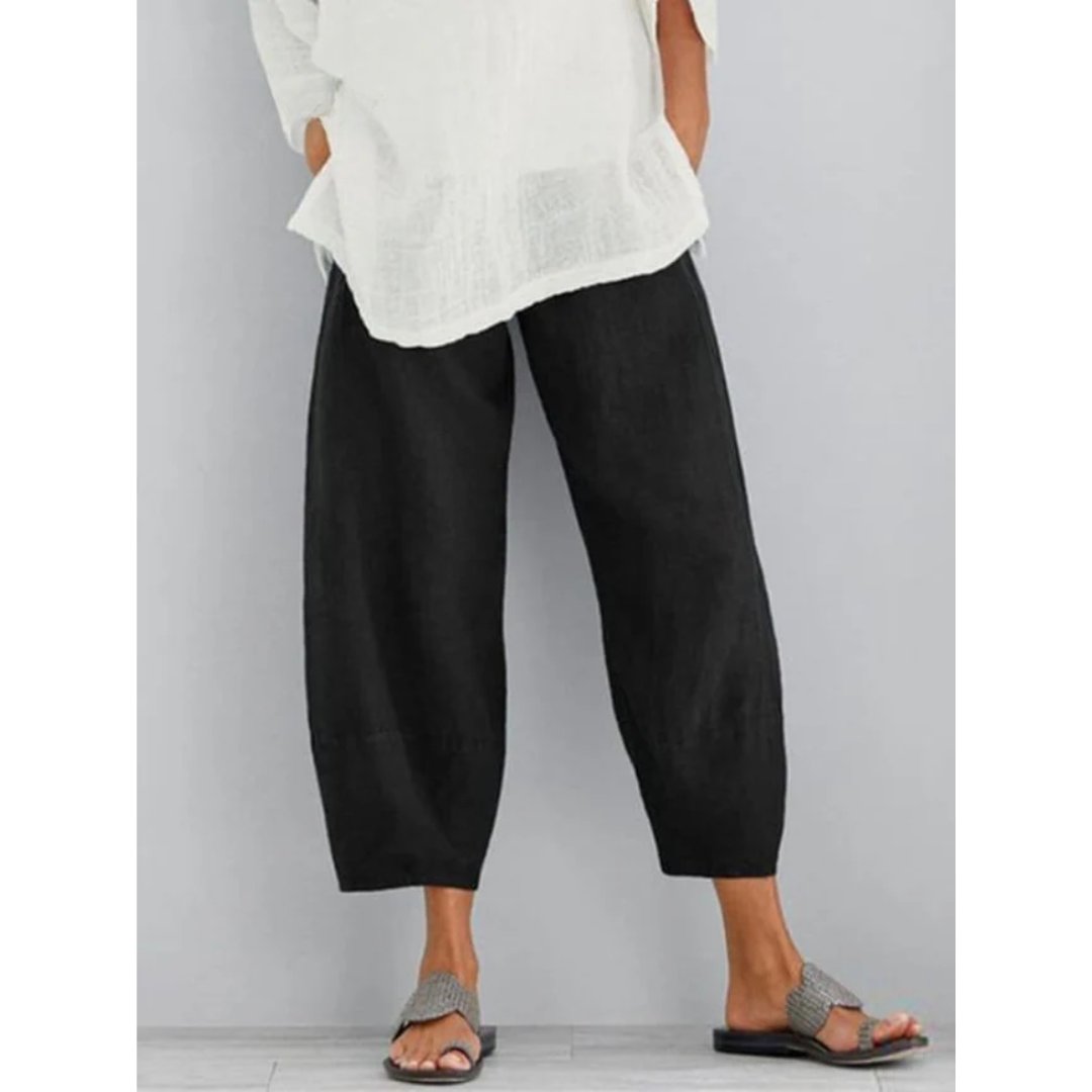 Eilidh – Cropped Lantern-Leg Trousers