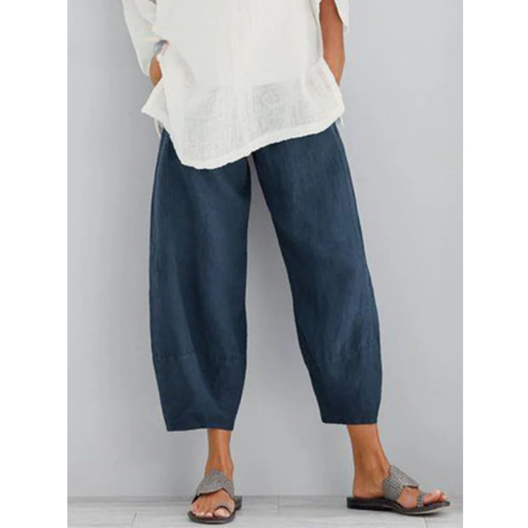 Eilidh – Cropped Lantern-Leg Trousers