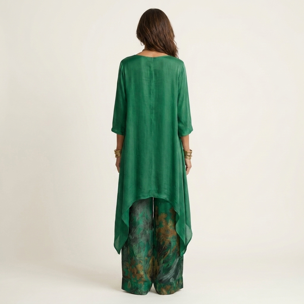 Thomasina – Asymmetric Tunic and Wide-Leg Trouser Set