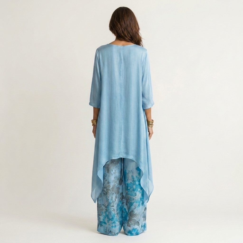 Thomasina – Asymmetric Tunic and Wide-Leg Trouser Set