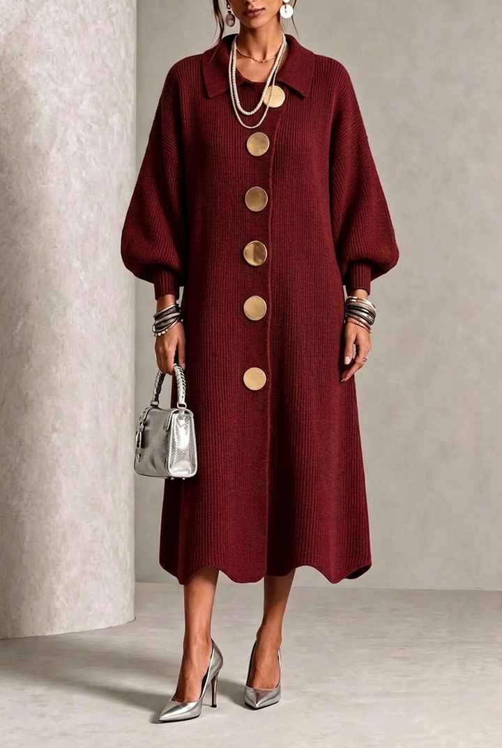 Lettie – Knit Button-Down Midi Dress