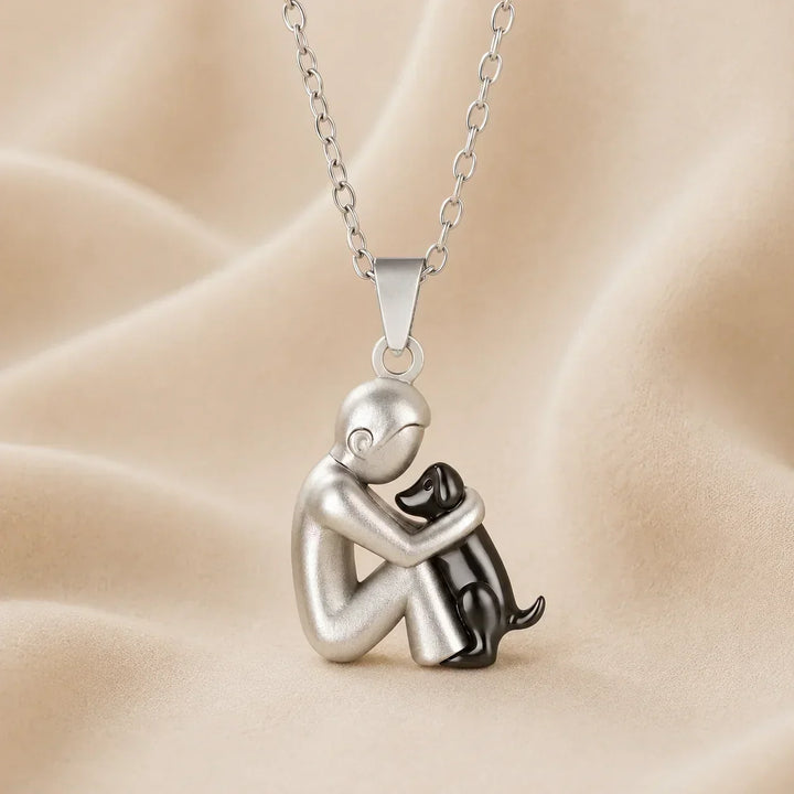 Bridie – Person and Dog Embrace Pendant Necklace