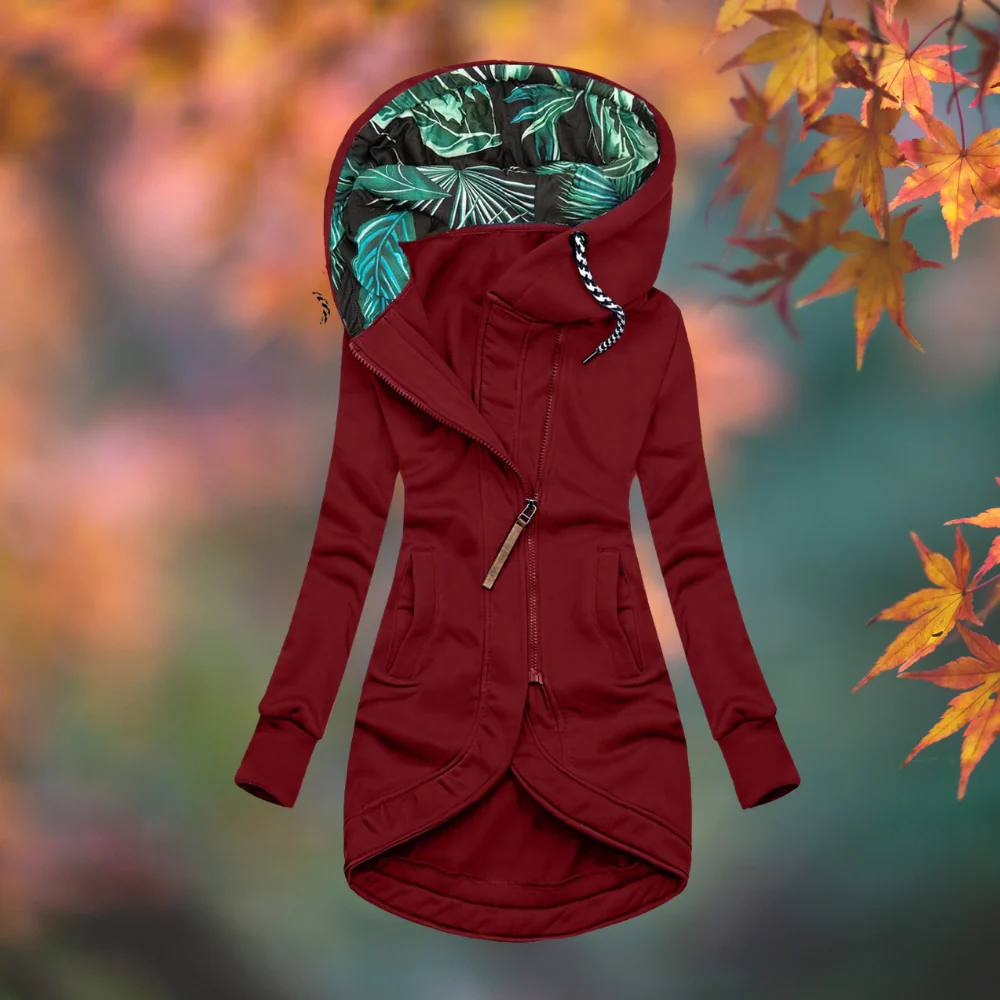 Gwyneth – Longline Hooded Zip-Up Jacket