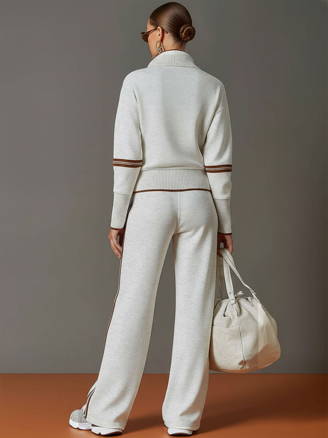 Carol – Zip Collar Top and Wide-Leg Set