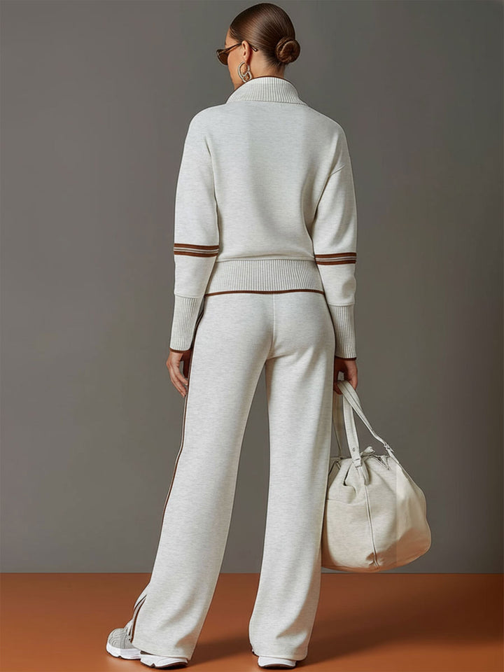 Carol – Zip Collar Top and Wide-Leg Set