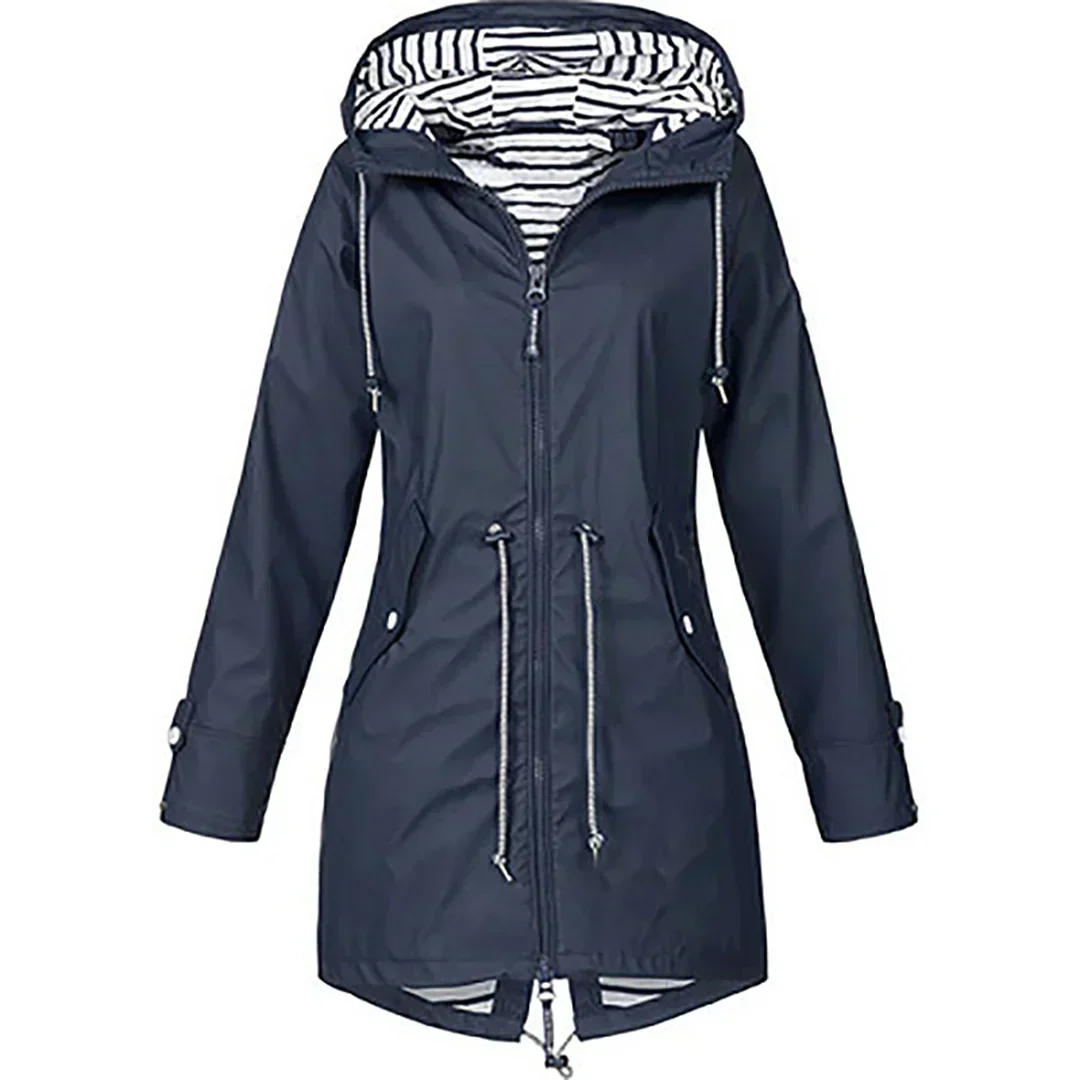 Lesley – Hooded Rain Jacket with Drawstring Waist