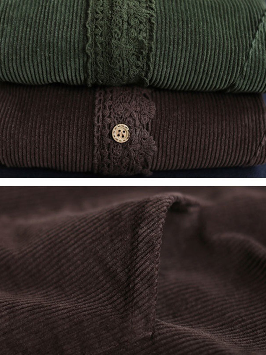 Barbara – Lace-Trim Corduroy-Look Jacket