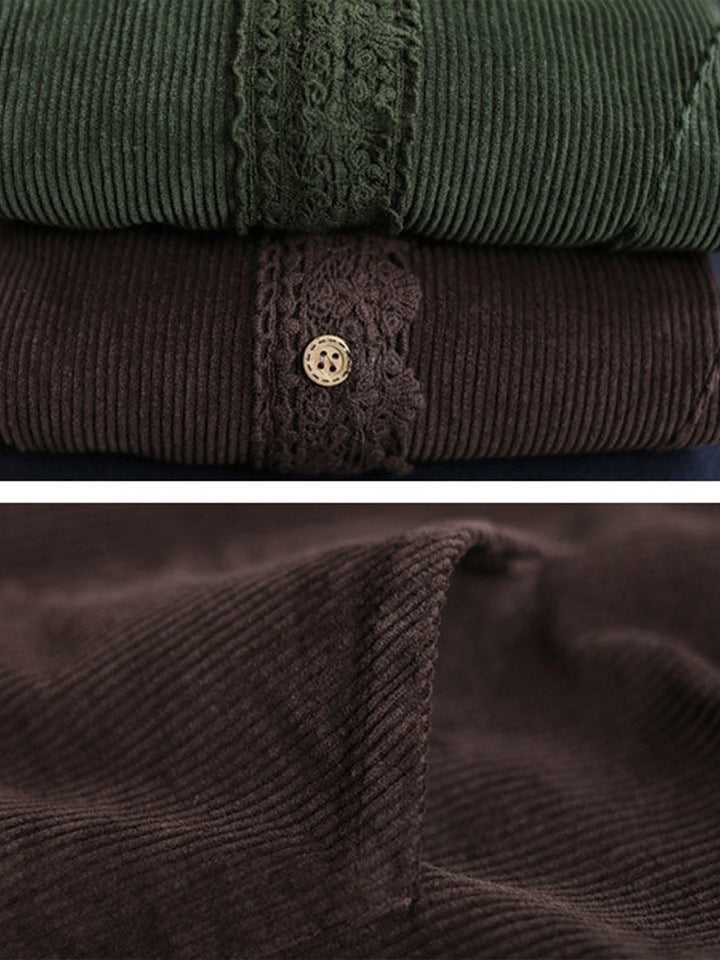 Barbara – Lace-Trim Corduroy-Look Jacket