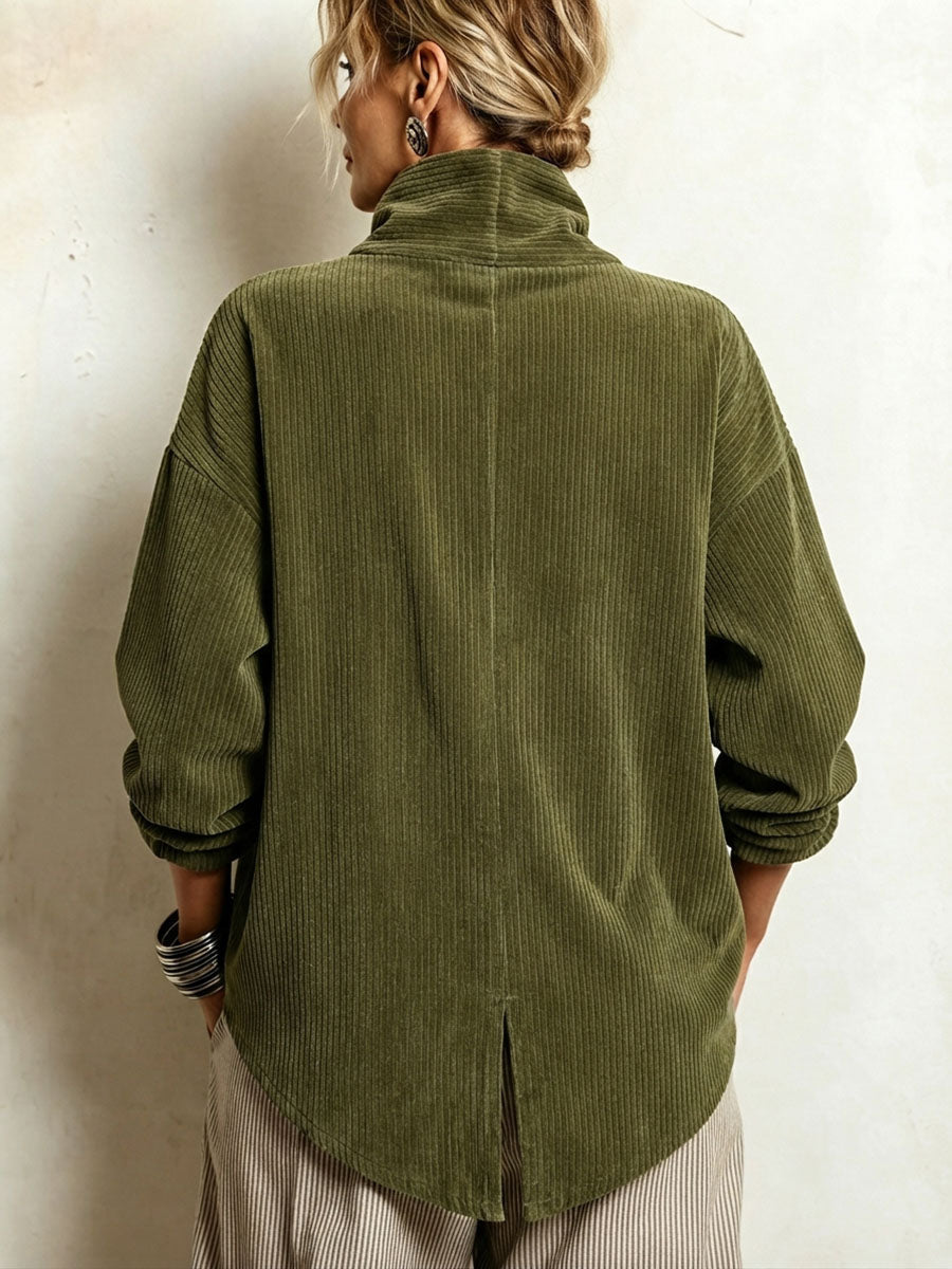 Charlotte – Asymmetric Button Ribbed Jacket