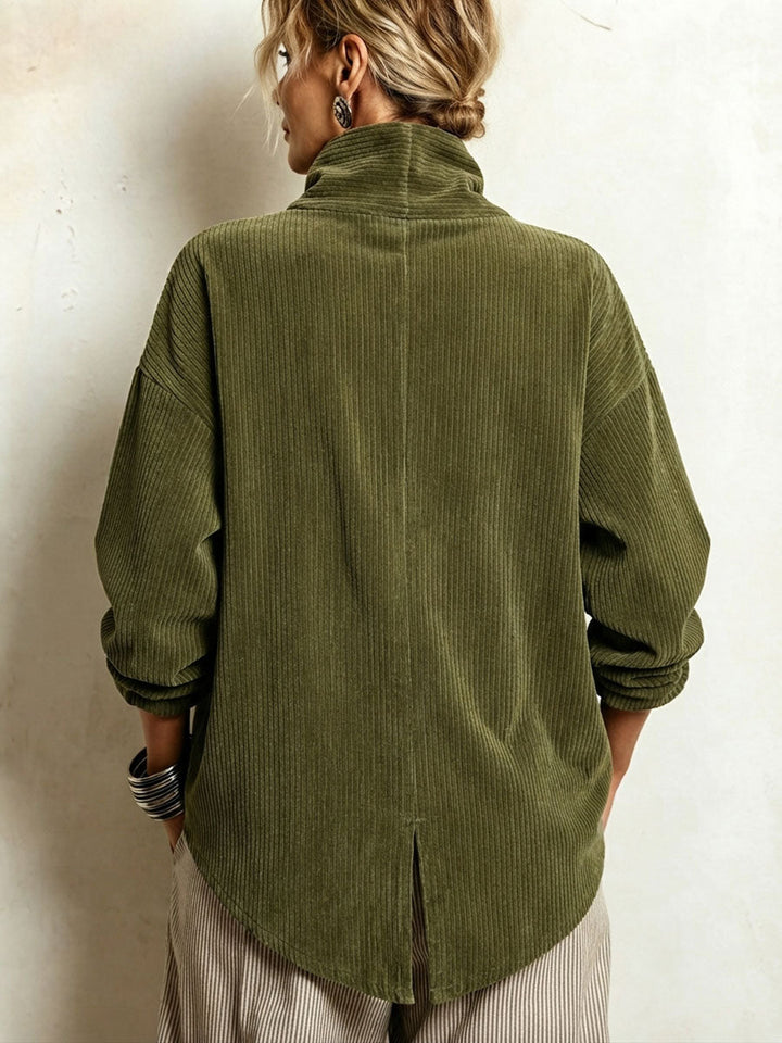 Charlotte – Asymmetric Button Ribbed Jacket