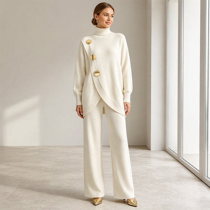 Honor – Knit Polo Neck and Wide-Leg Trouser Set