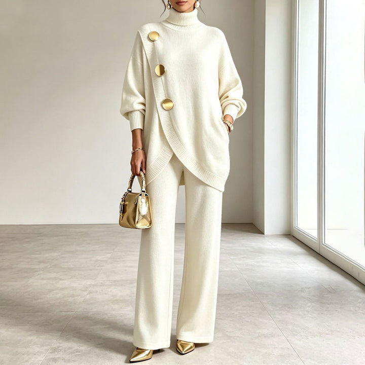 Honor – Knit Polo Neck and Wide-Leg Trouser Set
