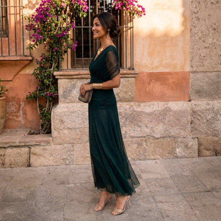 Aoife – Ruched Wrap Maxi Dress