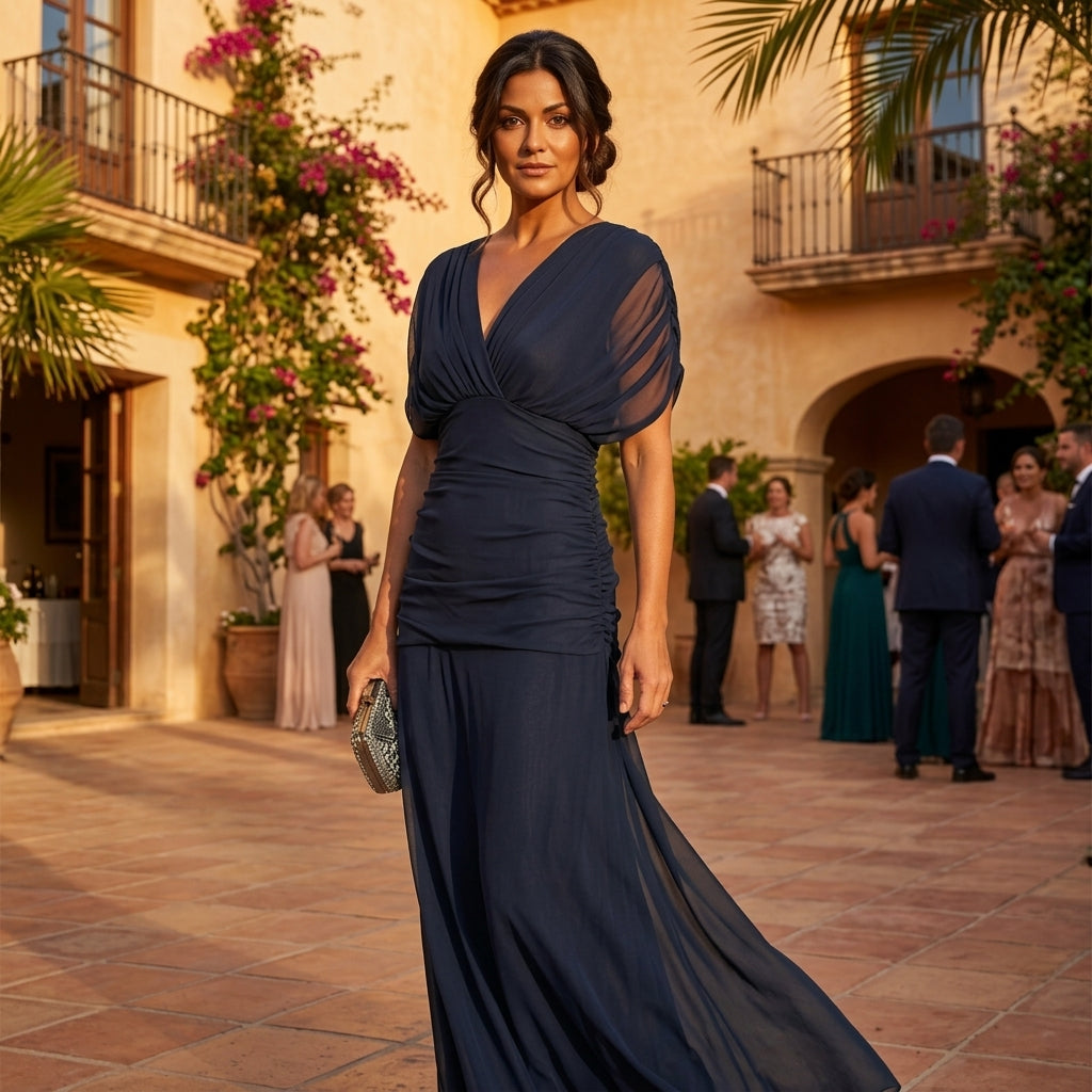 Aoife – Ruched Wrap Maxi Dress