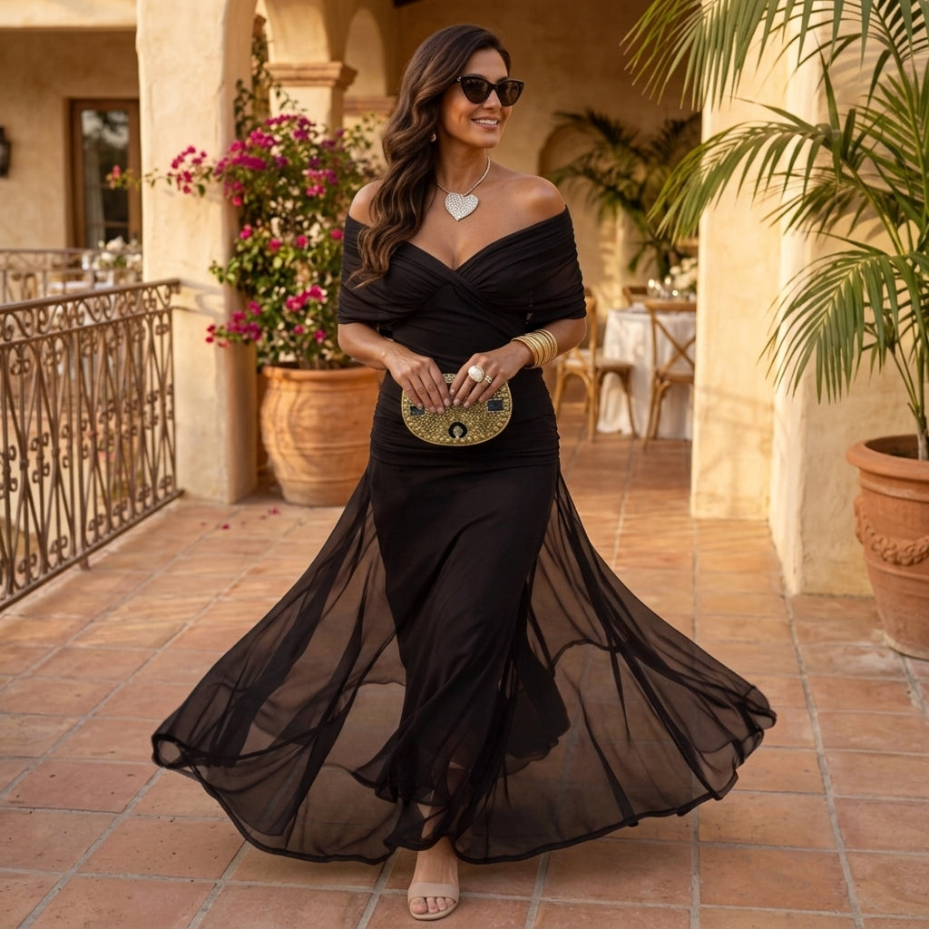 Aoife – Ruched Wrap Maxi Dress