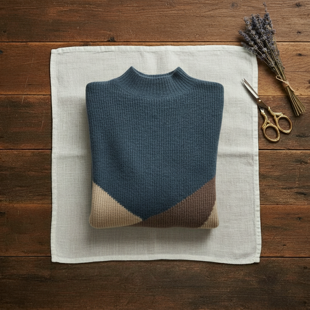 Doreen – Colour-Block Turtleneck Knit Jumper