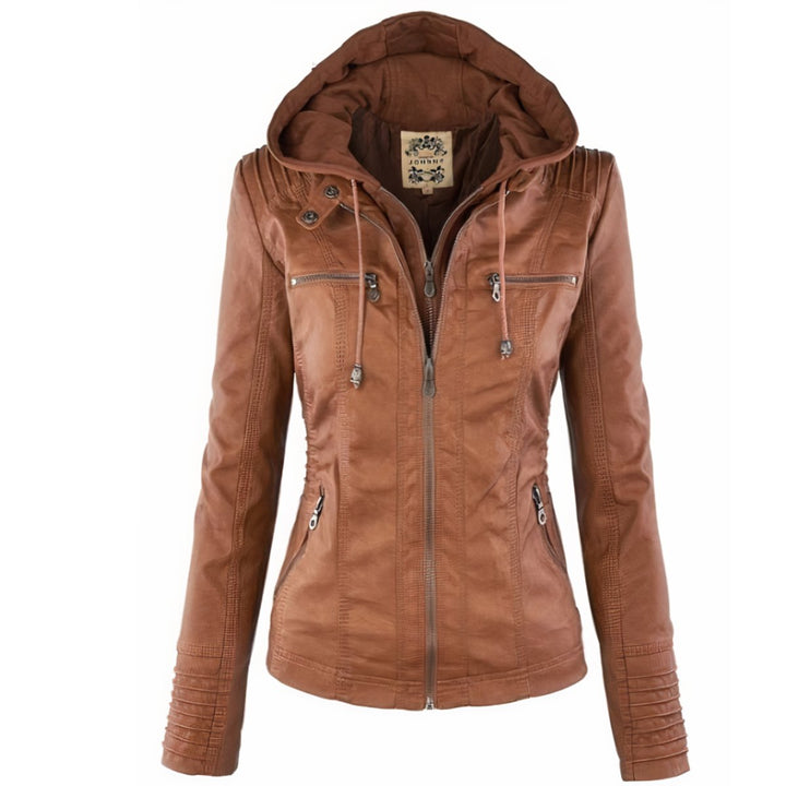 Saoirse – Hooded Biker-Style Jacket